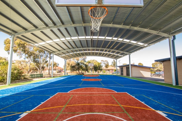 School shade structures - basketball sports courts